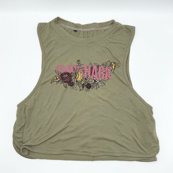 Gymshark Cropped Dolphin Slit Sleeveless Signature Shirt - US Women’s S - Picture 1 of 8